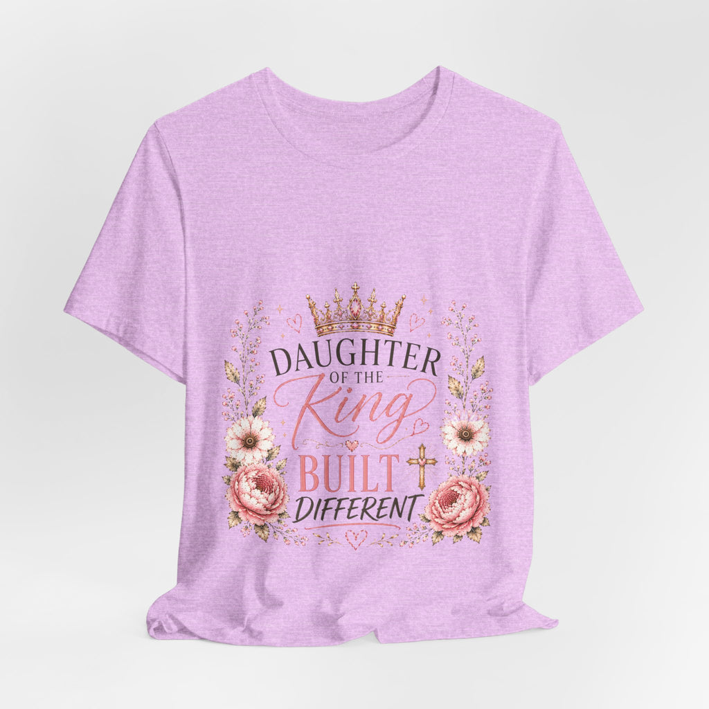 Daughter of the King Floral Tee — Christian Faith Crown T‑Shirt