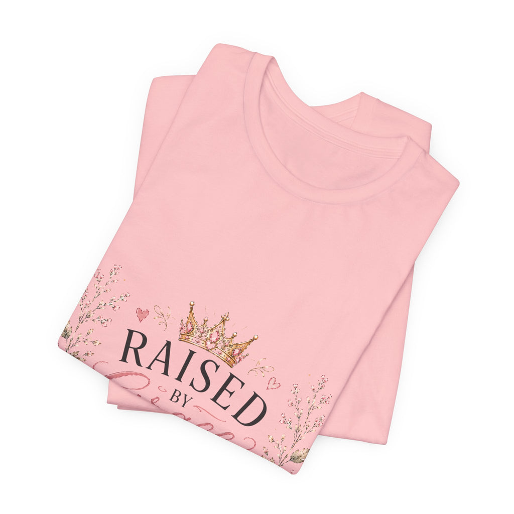Raised by Grace Led by Faith T‑Shirt — Floral Christian Faith Tee