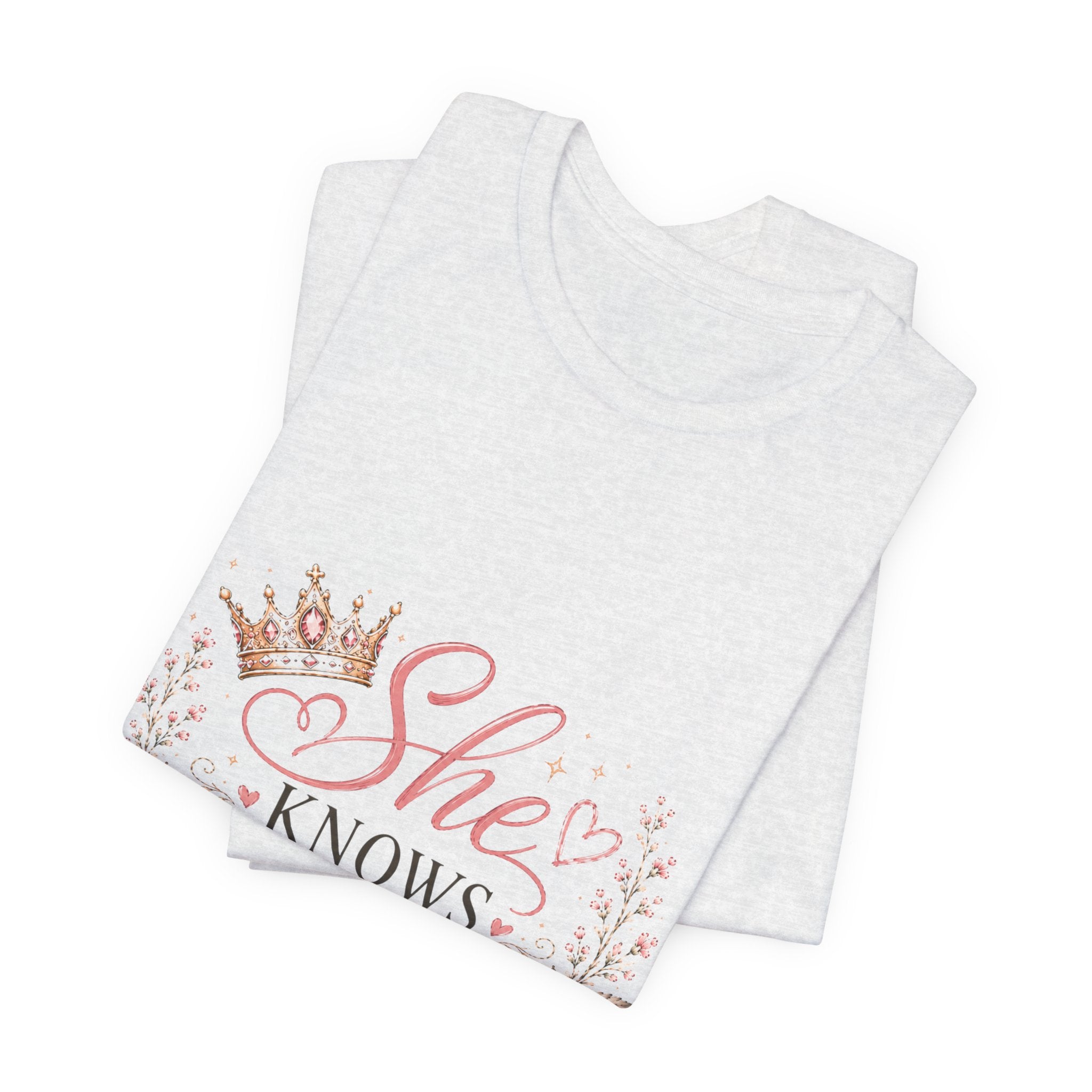 She Knows Whose She Is Floral Tee — Inspirational Christian Women's T‑Shirt
