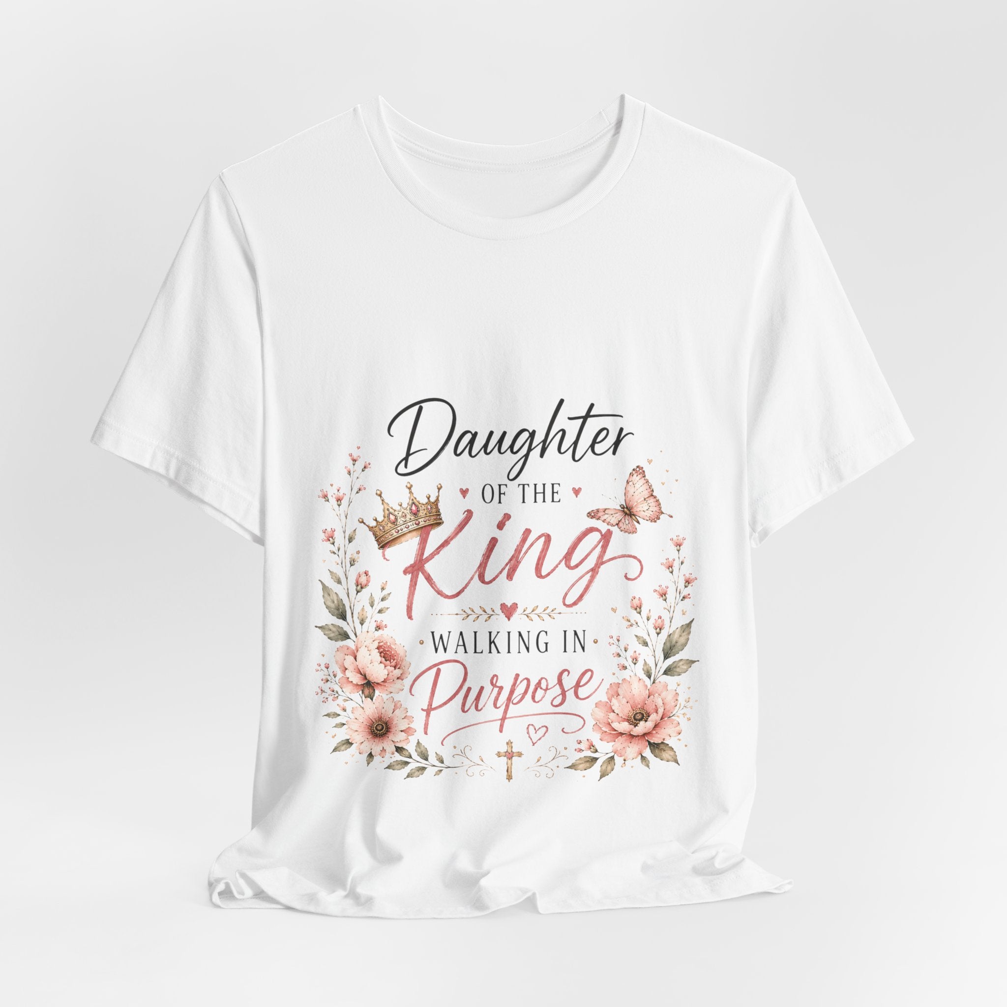 Daughter of the King Floral Tee — Christian Faith Inspirational Shirt