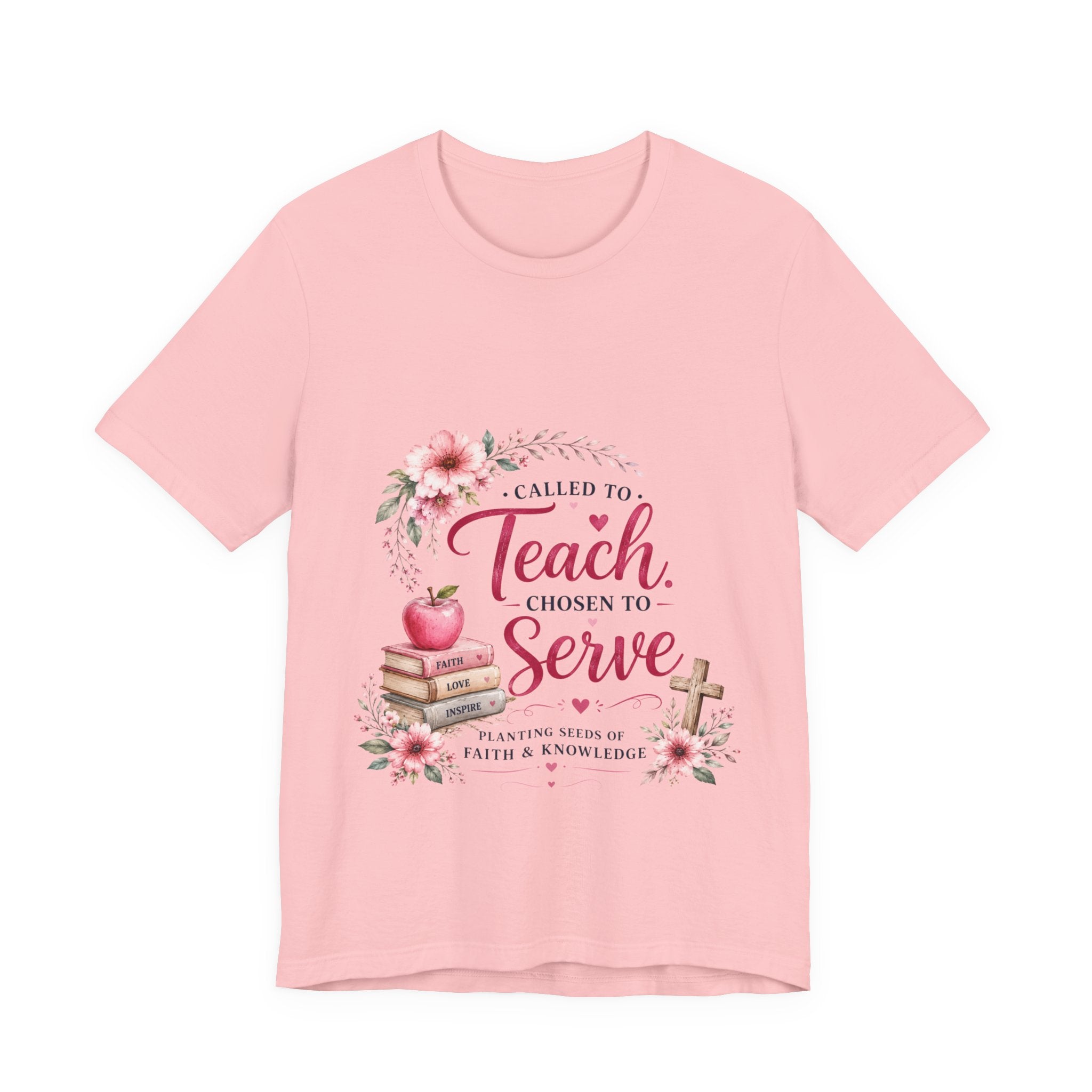 Teacher T-Shirt — "Called to Teach, Chosen to Serve" Floral Appreciation Tee