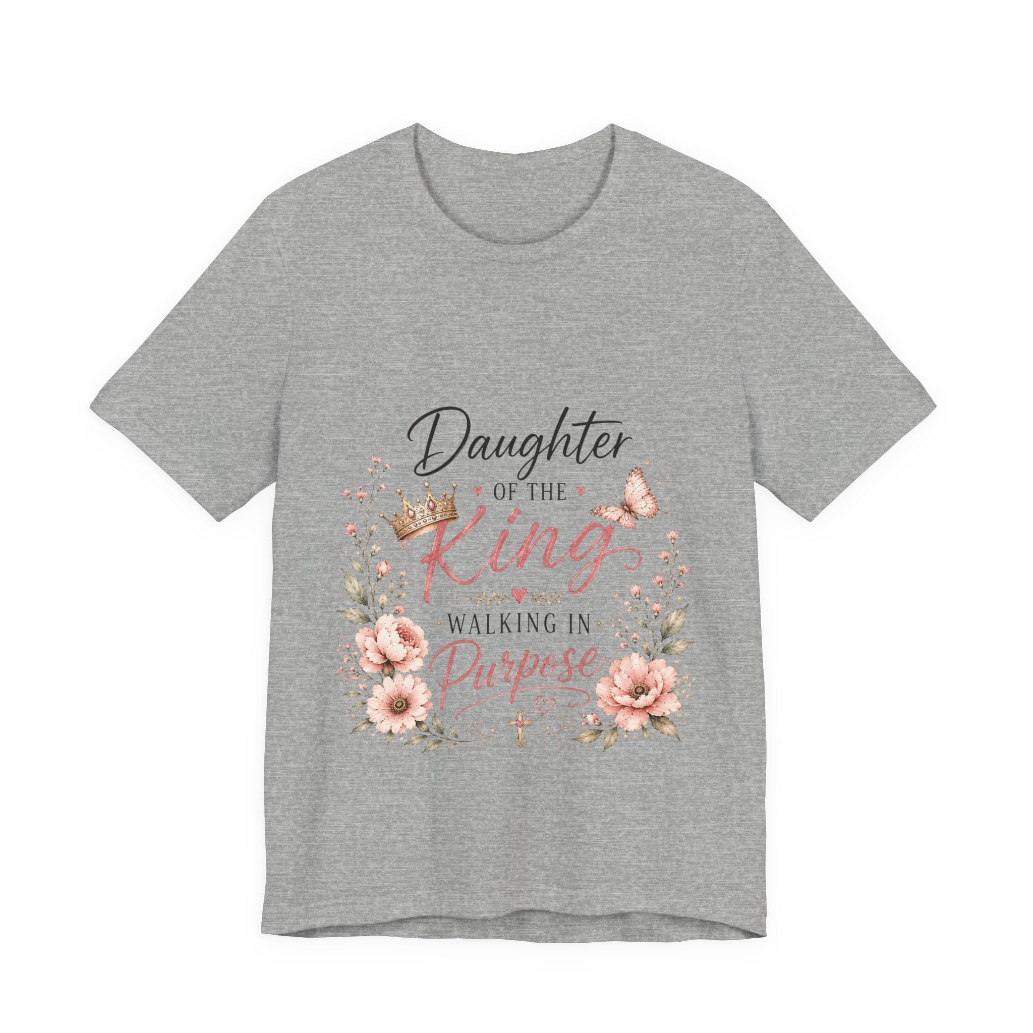Daughter of the King Floral Tee — Christian Faith Inspirational Shirt