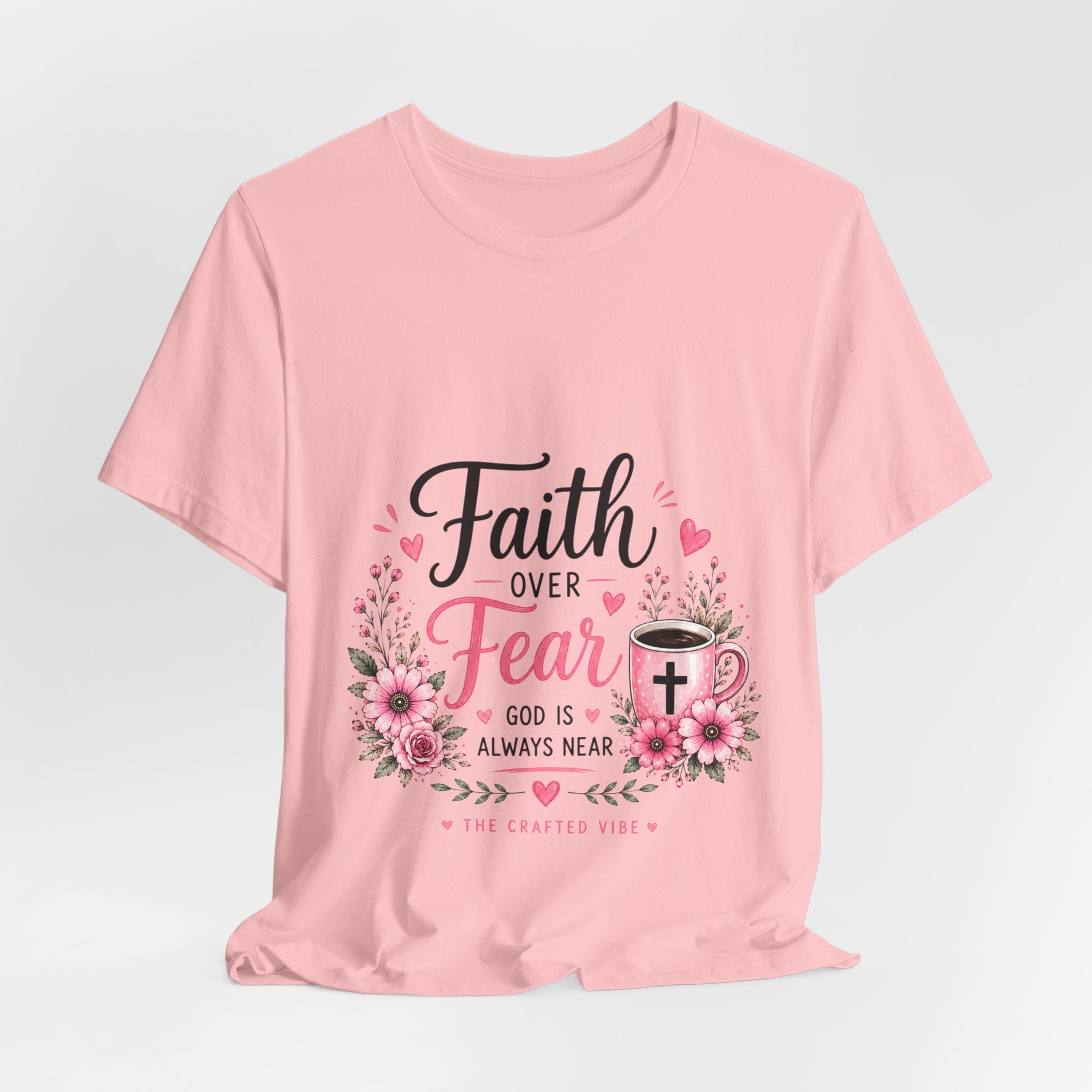 Faith Over Fear Floral Tee — Christian Inspirational Shirt