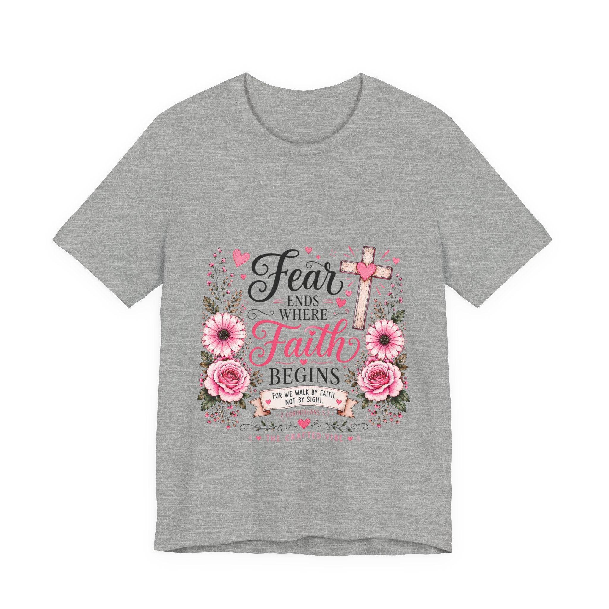 Fear Ends Where Faith Begins — Floral Cross Shirt