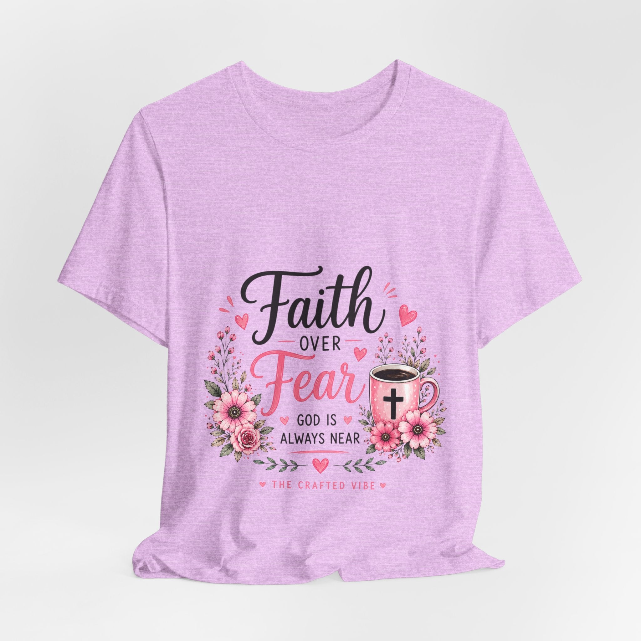 Faith Over Fear Floral Tee — Christian Inspirational Shirt