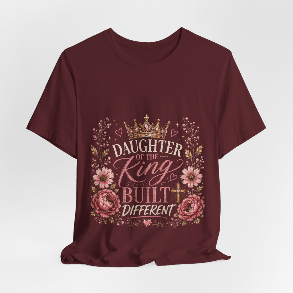 Daughter of the King Floral Tee — Christian Inspirational Crown Shirt