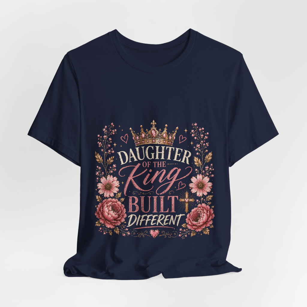 Daughter of the King Floral Tee — Christian Inspirational Crown Shirt