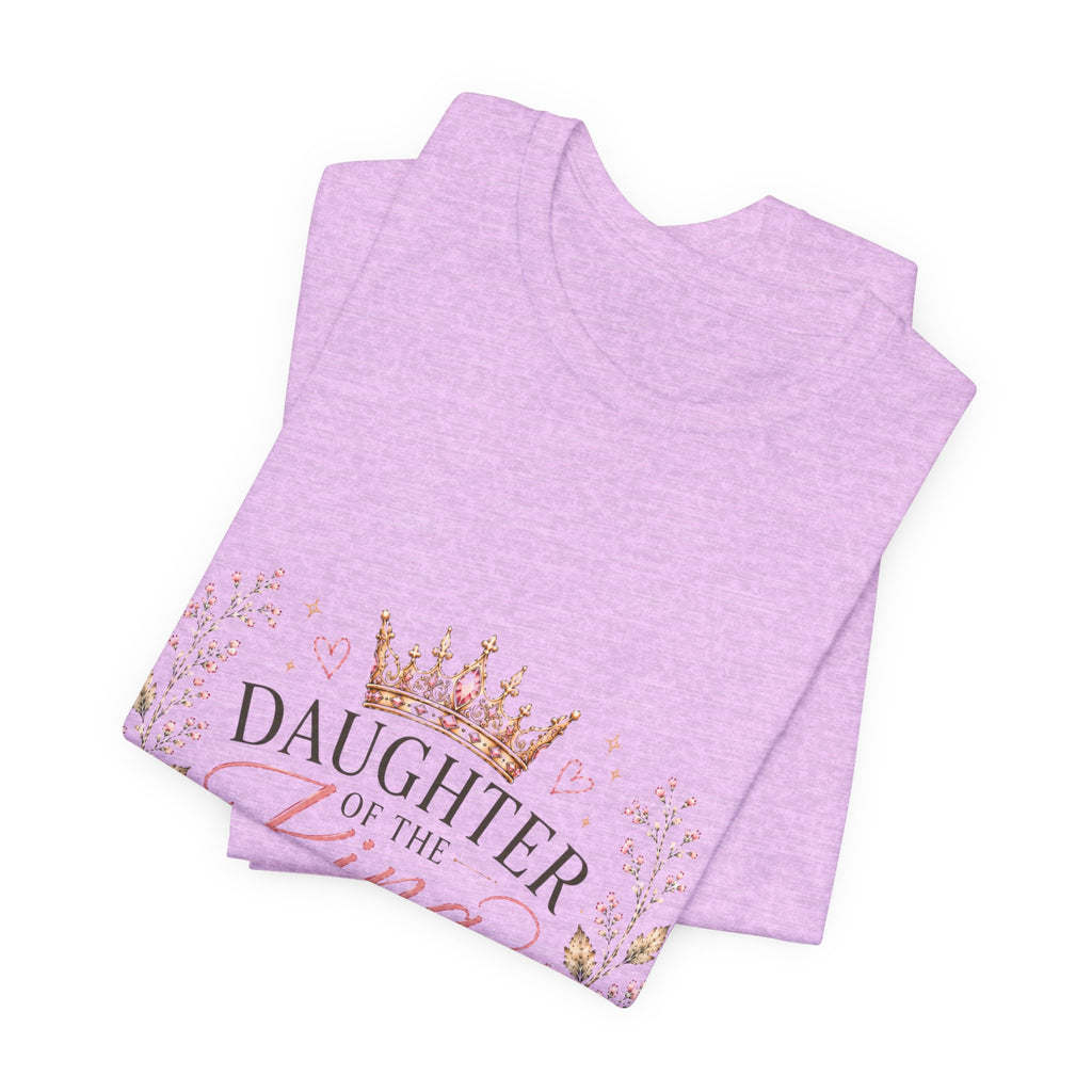 Daughter of the King Floral Tee — Christian Faith Crown T‑Shirt