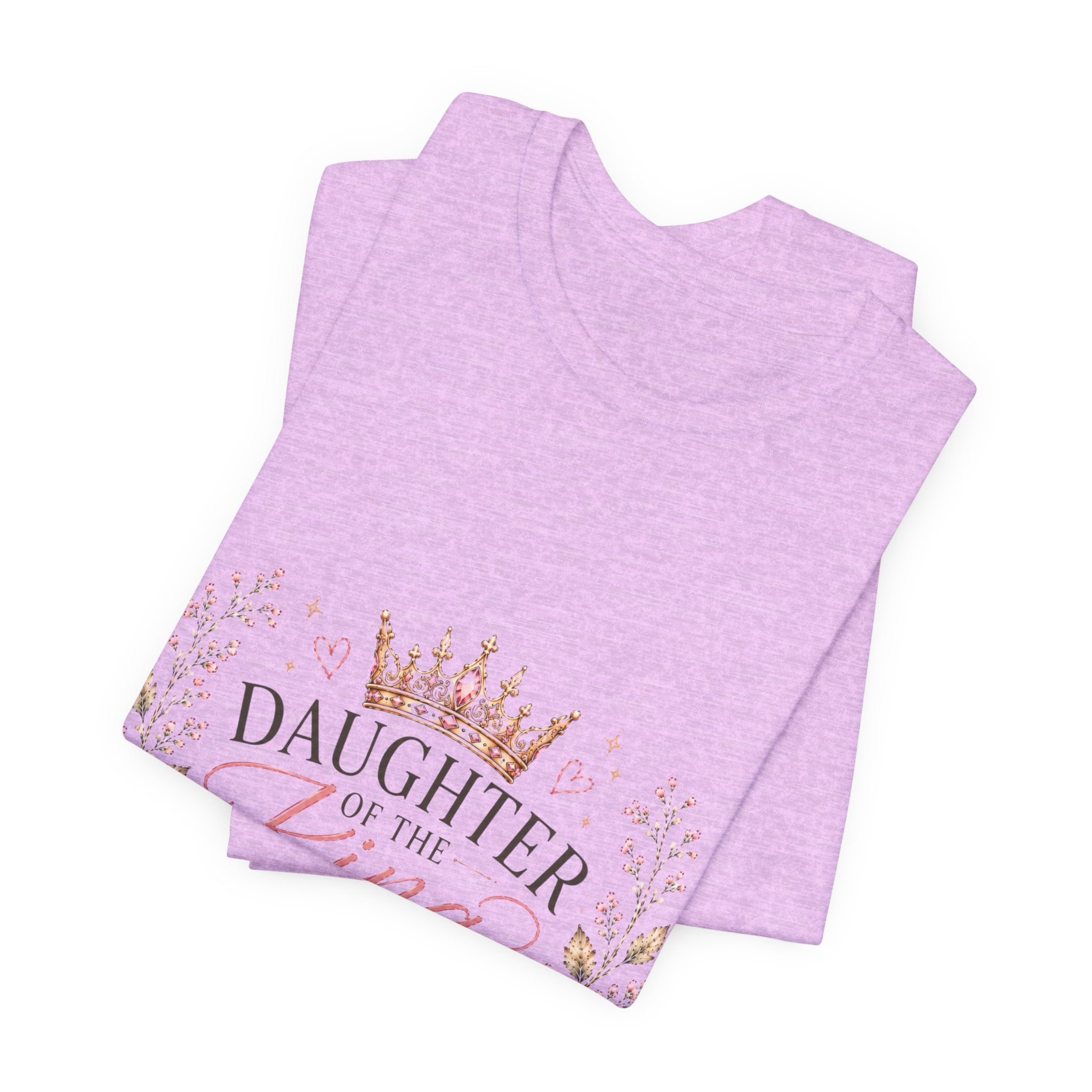 Daughter of the King Floral Tee — Christian Faith Crown T‑Shirt