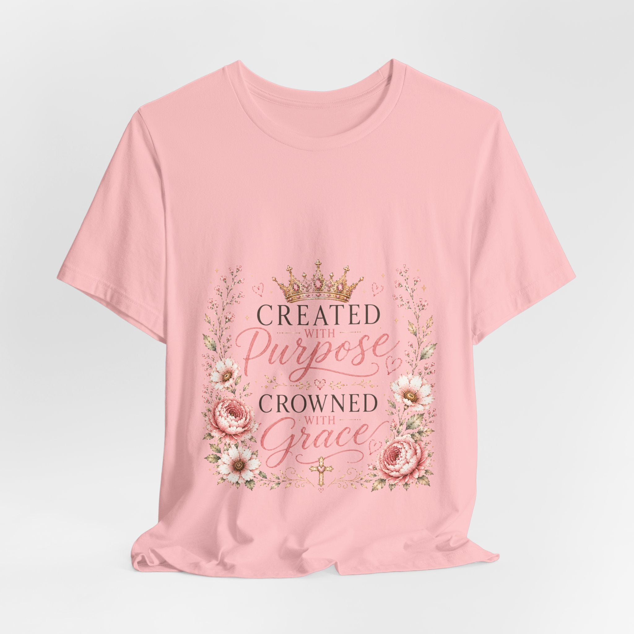 Created with Purpose Crowned with Grace Floral Tee