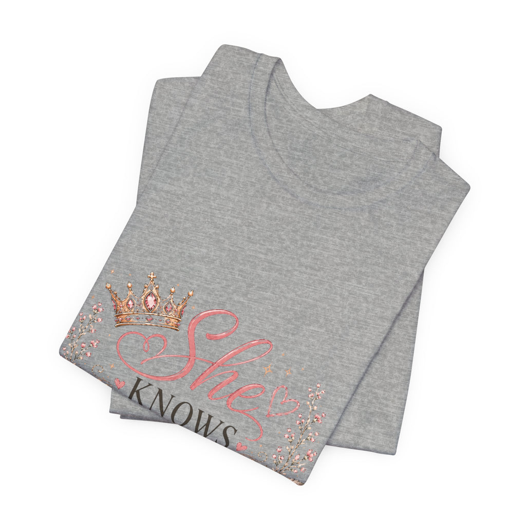 She Knows Whose She Is Floral Tee — Inspirational Christian Women's T‑Shirt