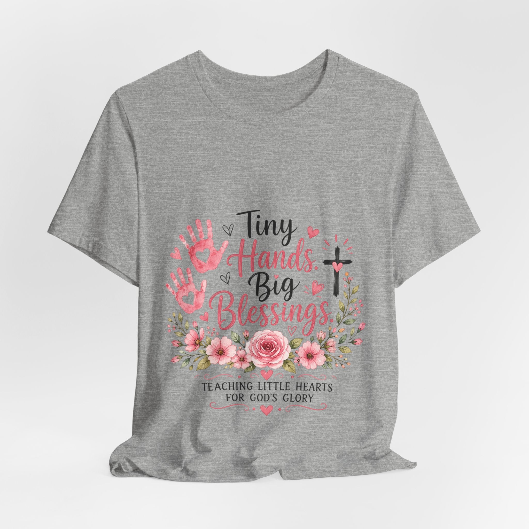 Tiny Hands, Big Blessings Tee — Christian Preschool Teacher Shirt