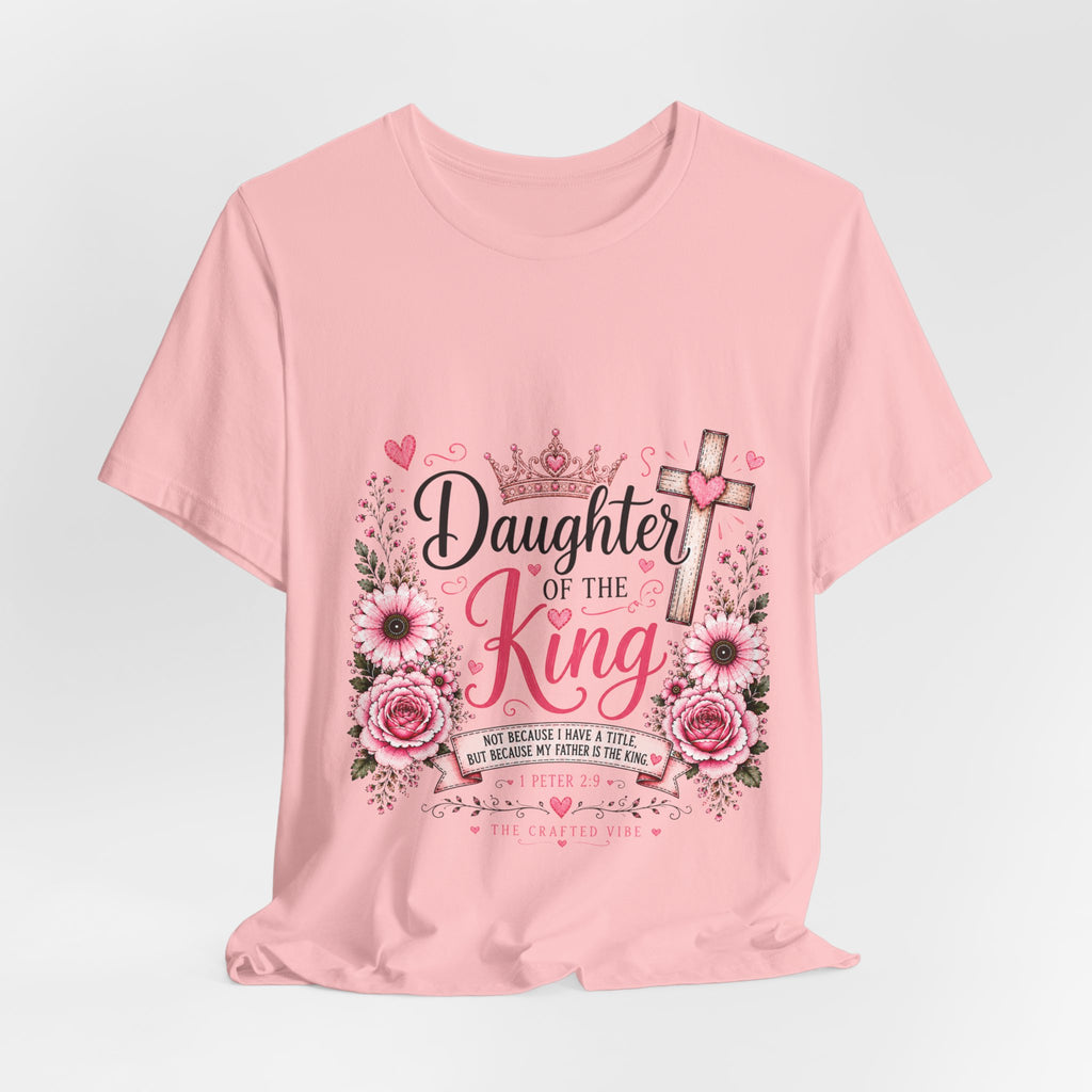 Daughter of the King T-Shirt – Floral Christian Cross Faith Tee