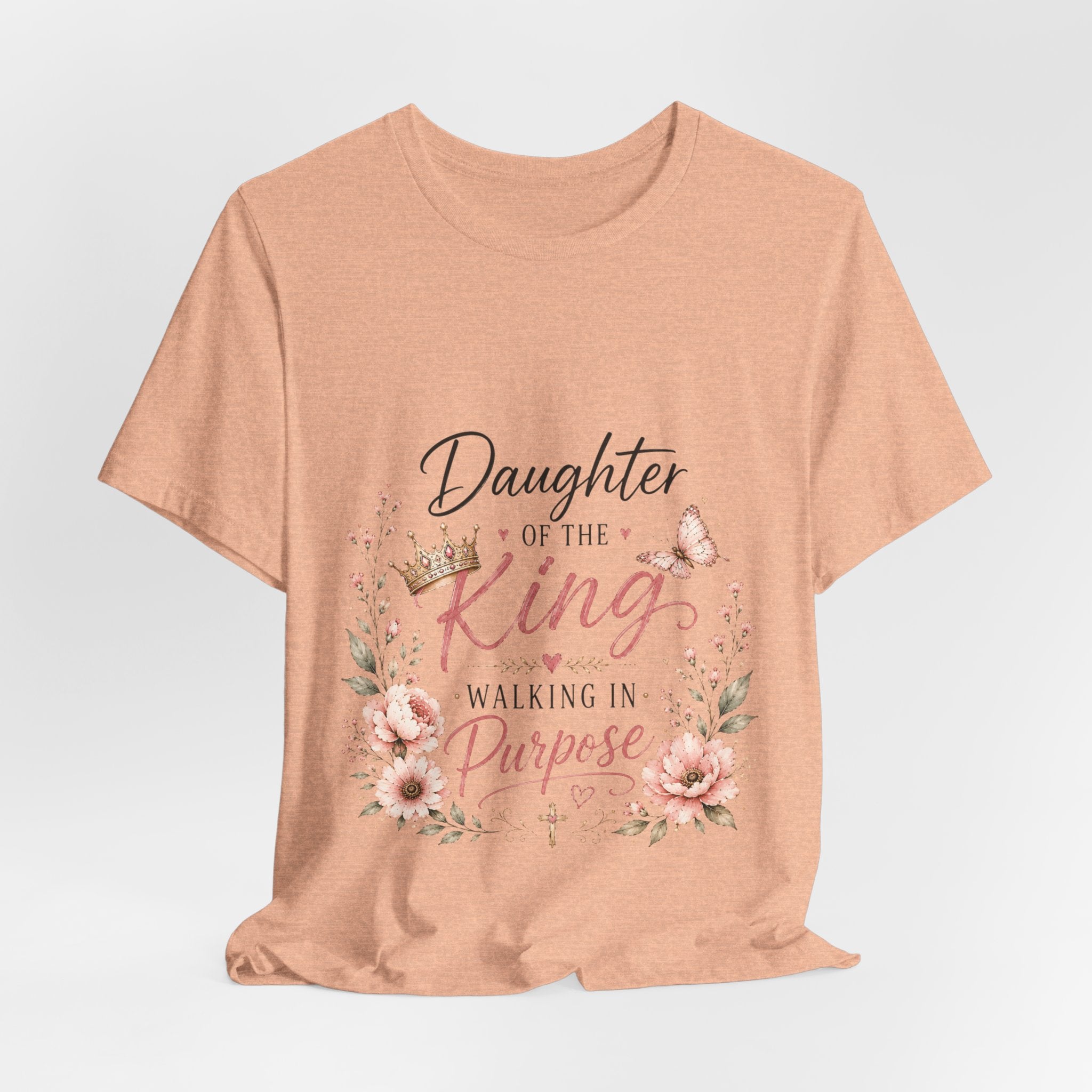 Daughter of the King Floral Tee — Christian Faith Inspirational Shirt