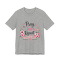 Pray Teach Repeat Floral Tee – Christian Teacher Faith T‑Shirt
