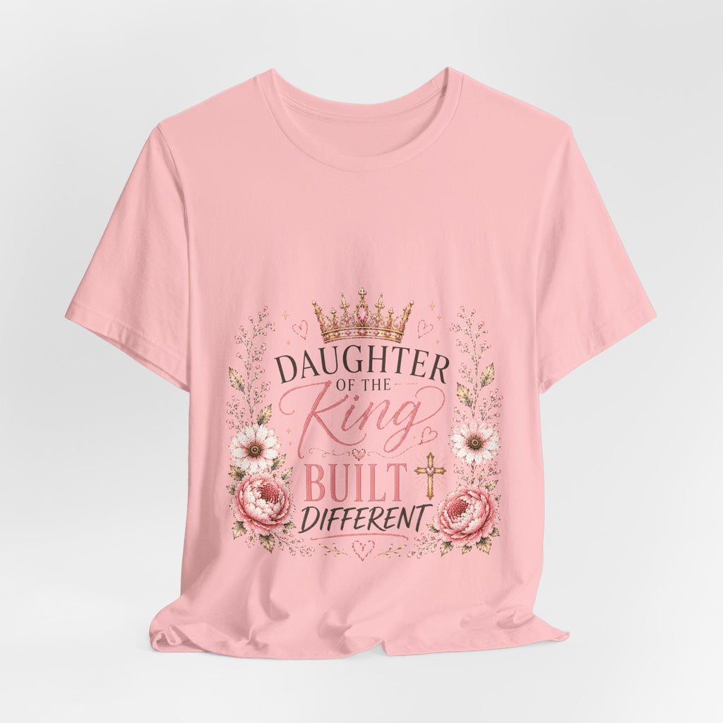 Daughter of the King Floral Tee — Christian Faith Crown T‑Shirt
