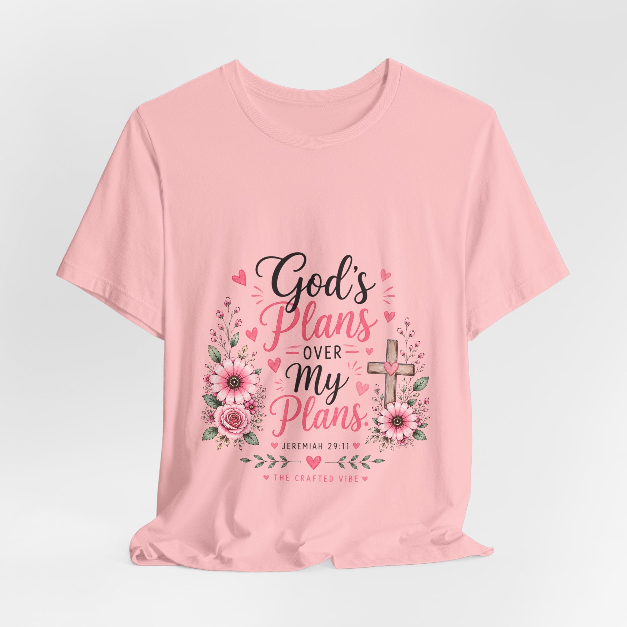 God’s Plans Over My Plans Floral Tee — Christian Faith Inspirational T‑Shirt