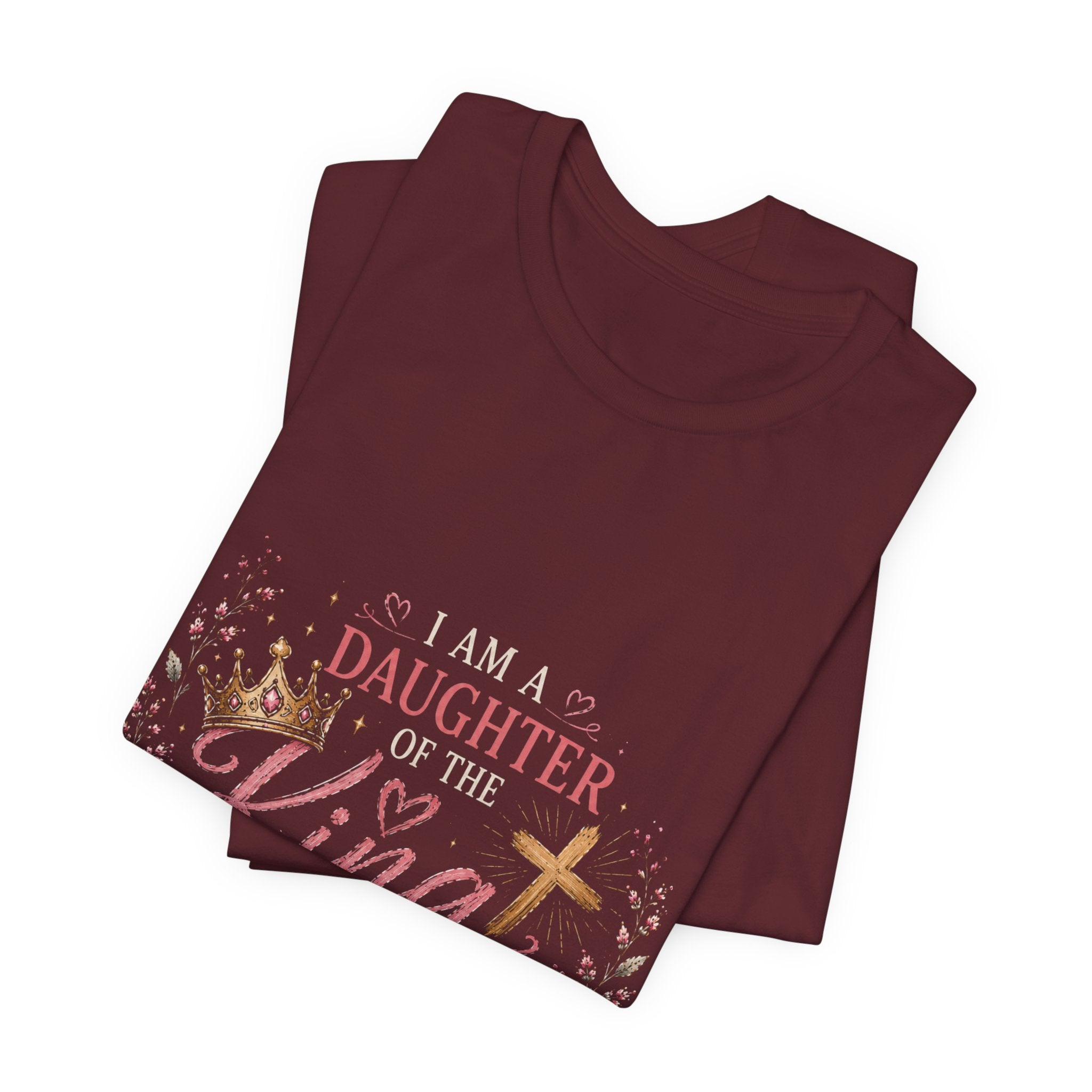 Daughter of the King Floral Tee — "Not Ashamed of the Gospel" Christian T‑Shirt