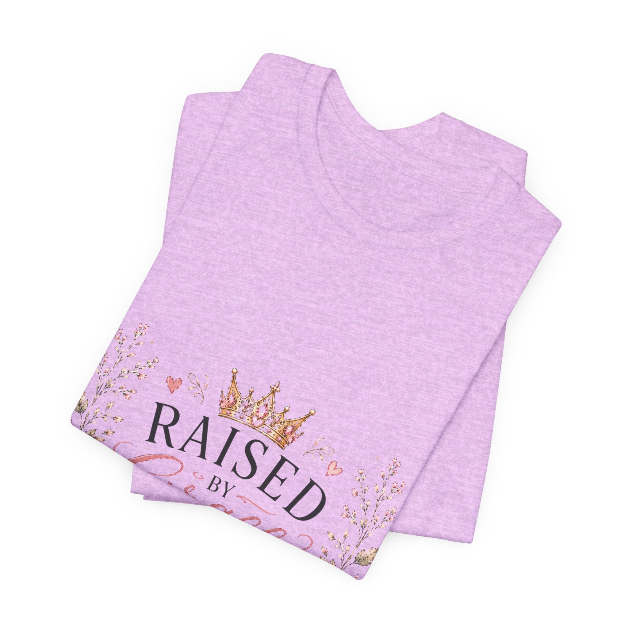 Raised by Grace Led by Faith T‑Shirt — Floral Christian Faith Tee