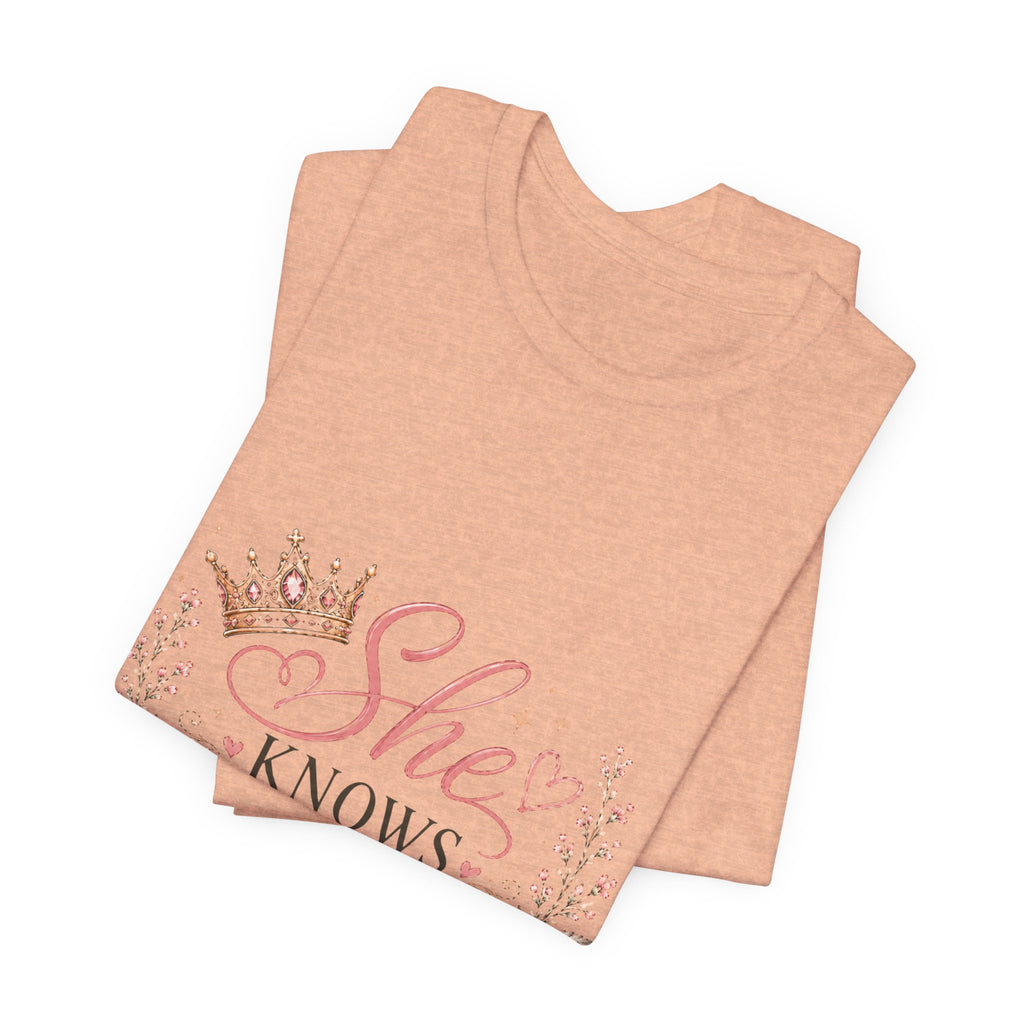 She Knows Whose She Is Floral Tee — Inspirational Christian Women's T‑Shirt