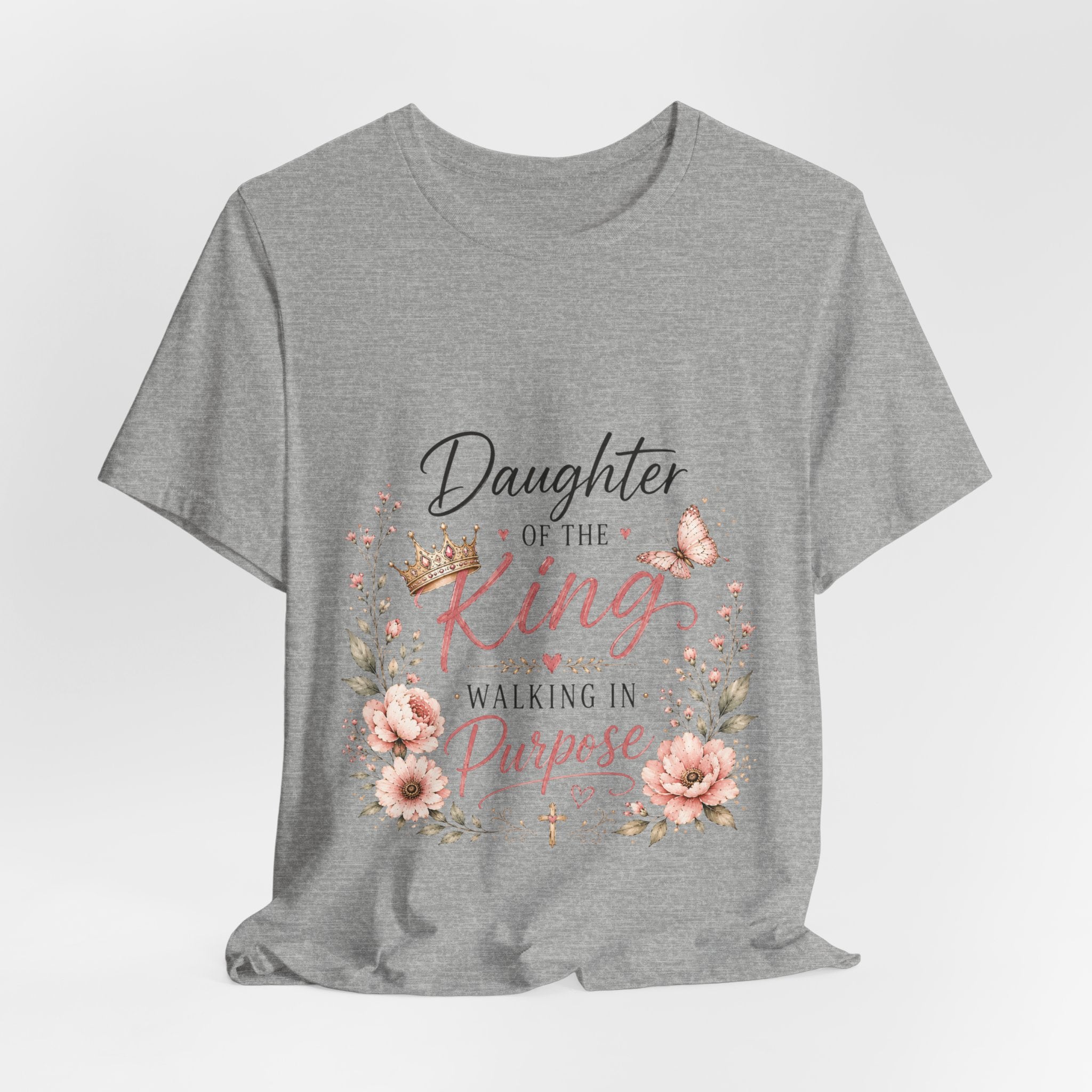 Daughter of the King Floral Tee — Christian Faith Inspirational Shirt