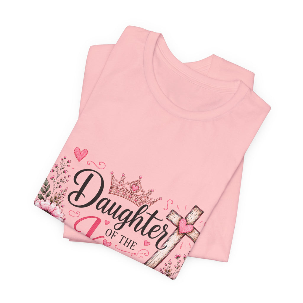 Daughter of the King T-Shirt – Floral Christian Cross Faith Tee
